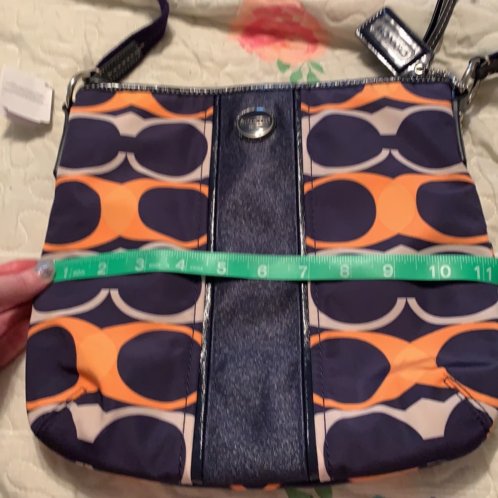 Coach medium size crossbody blue orange tan - Picture 7 of 9